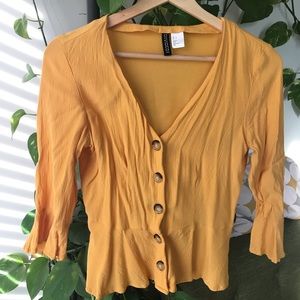 Yellow H&M Blouse size 2